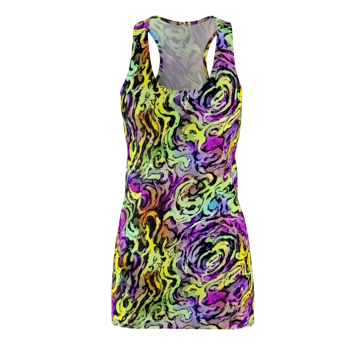 Neon Inkblot on Racerback Dress — Front