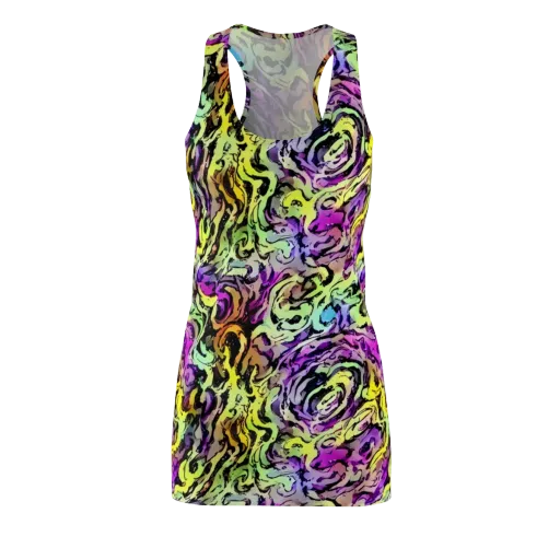 Neon Inkblot on a Racerback Dress
