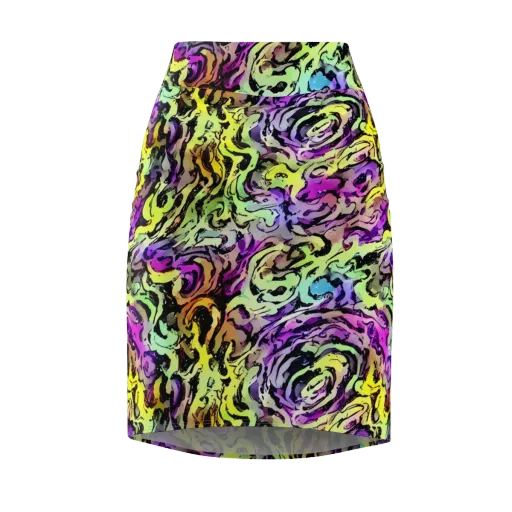 Neon Inkblot on a Pencil Skirt