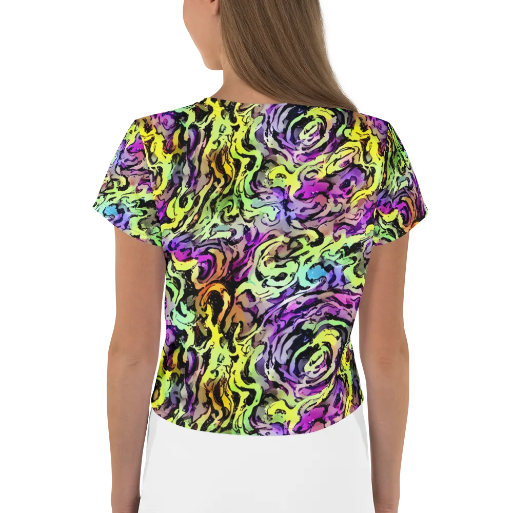 Neon Inkblot on Crop Tee — Back
