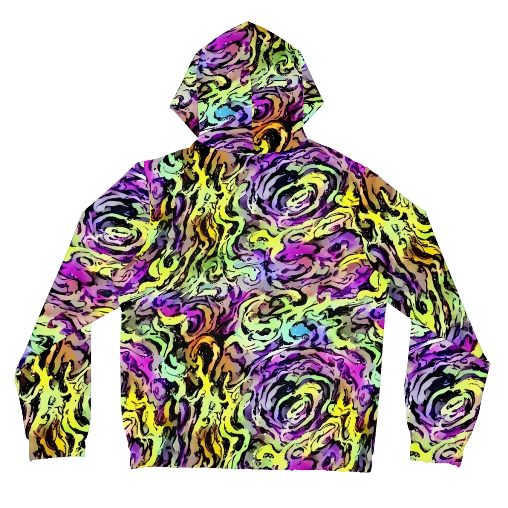 Neon Inkblot on Women's Full-Zip Hoodie — Back