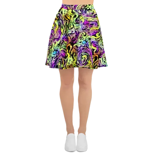 Neon Inkblot on a Skater Skirt
