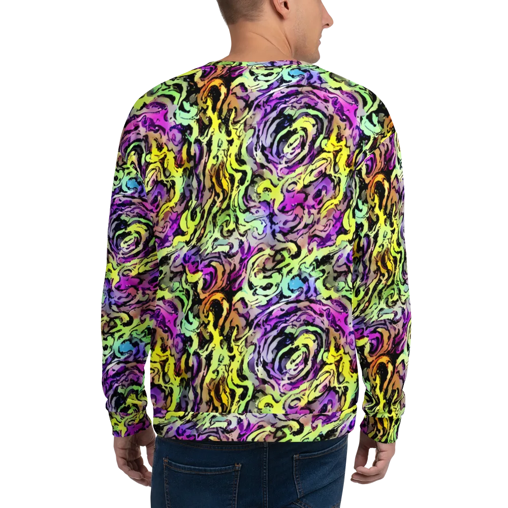 Neon Inkblot on Sweatshirt — Back