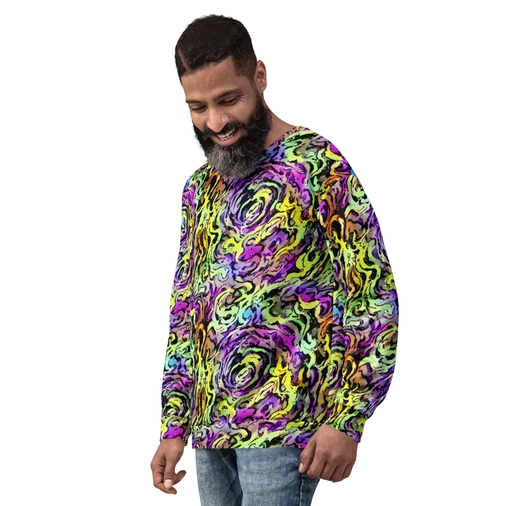 Neon Inkblot on Sweatshirt — Left Front