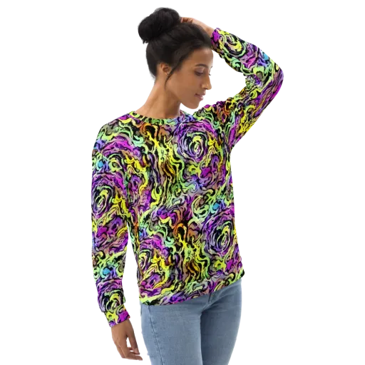 Neon Inkblot on a Sweatshirt