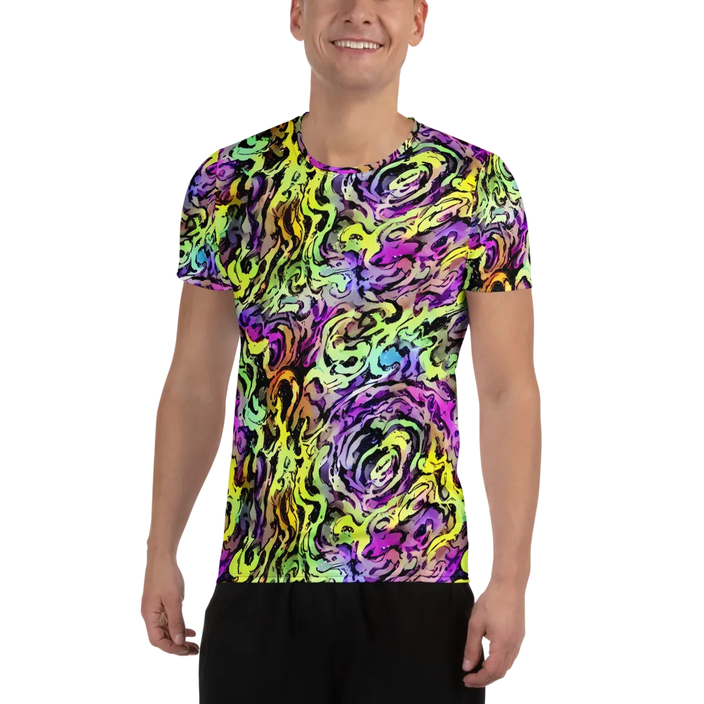 Neon Inkblot on Men's Athletic T-Shirt — Front