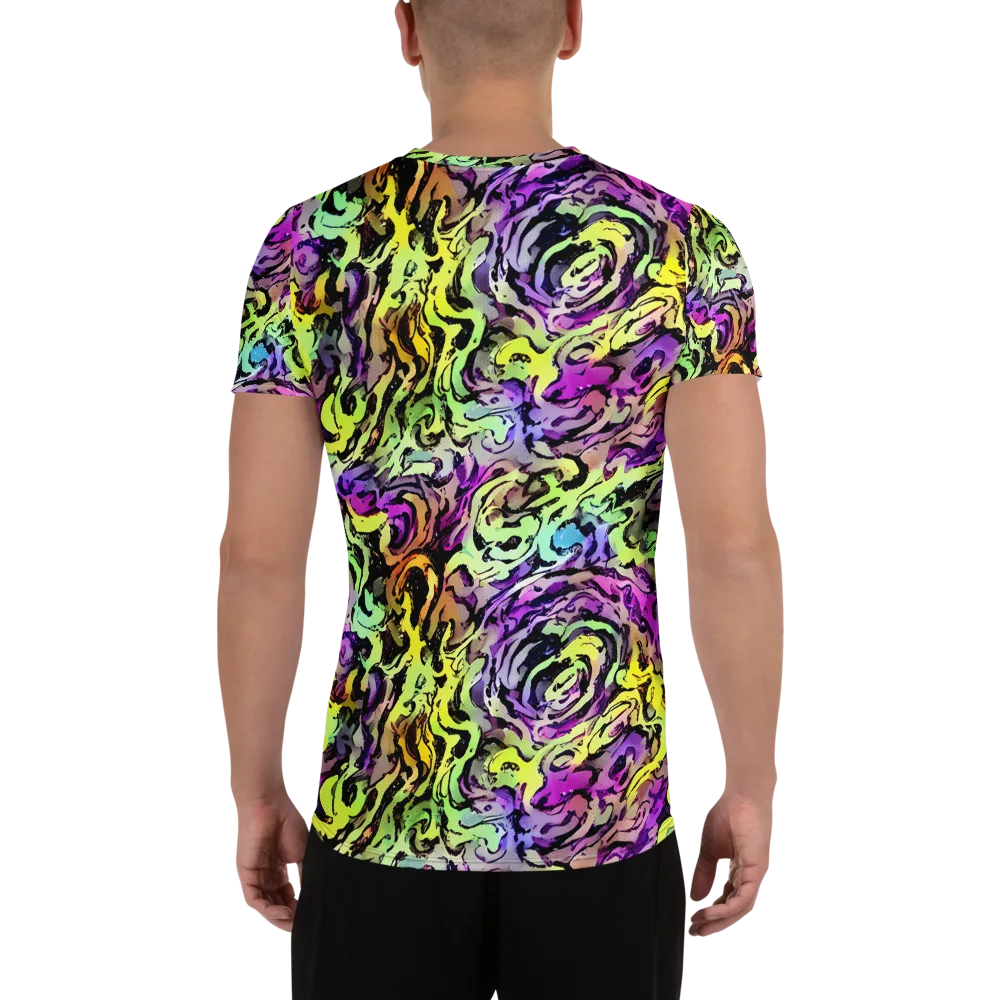 Neon Inkblot on Men's Athletic T-Shirt — Back