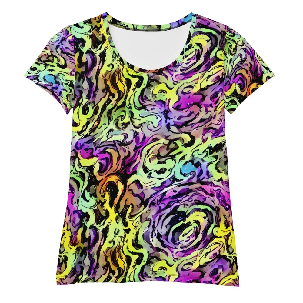 Neon Inkblot on Women's Athletic T-Shirt — Front