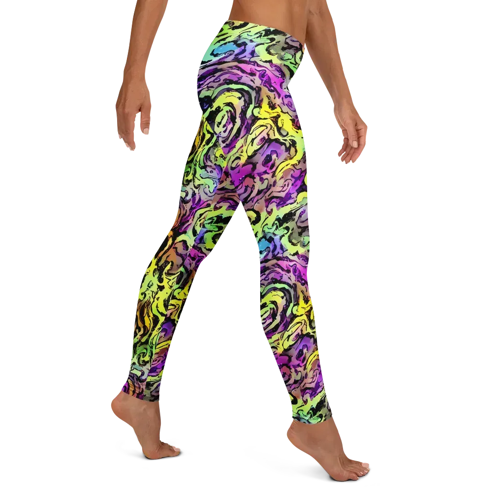 Neon Inkblot on Leggings — Right