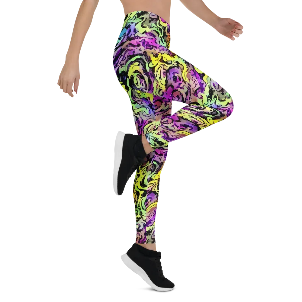 Neon Inkblot on Leggings — Right