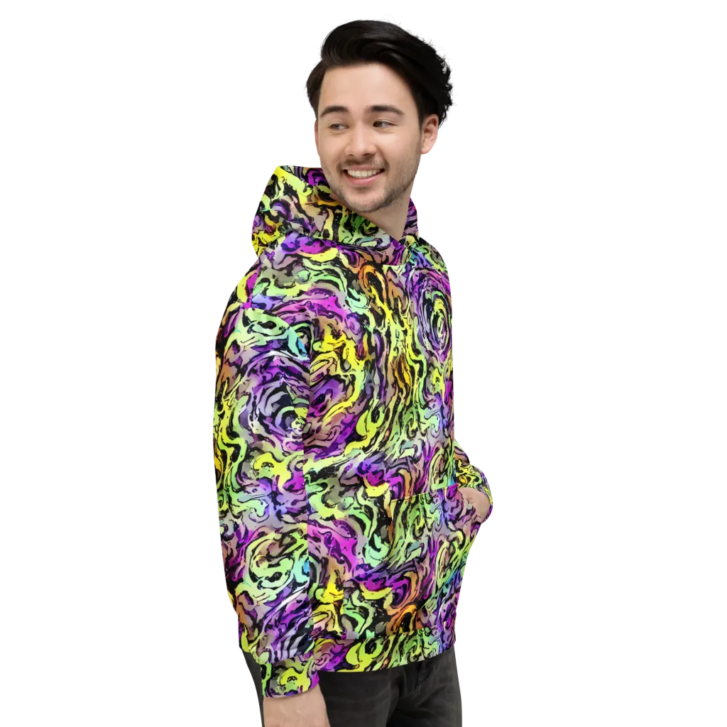 Neon Inkblot on Hoodie — Right