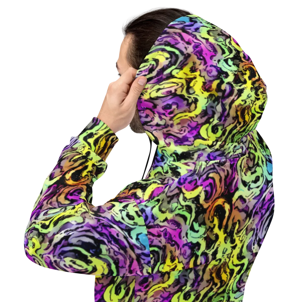 Neon Inkblot on Hoodie — Back