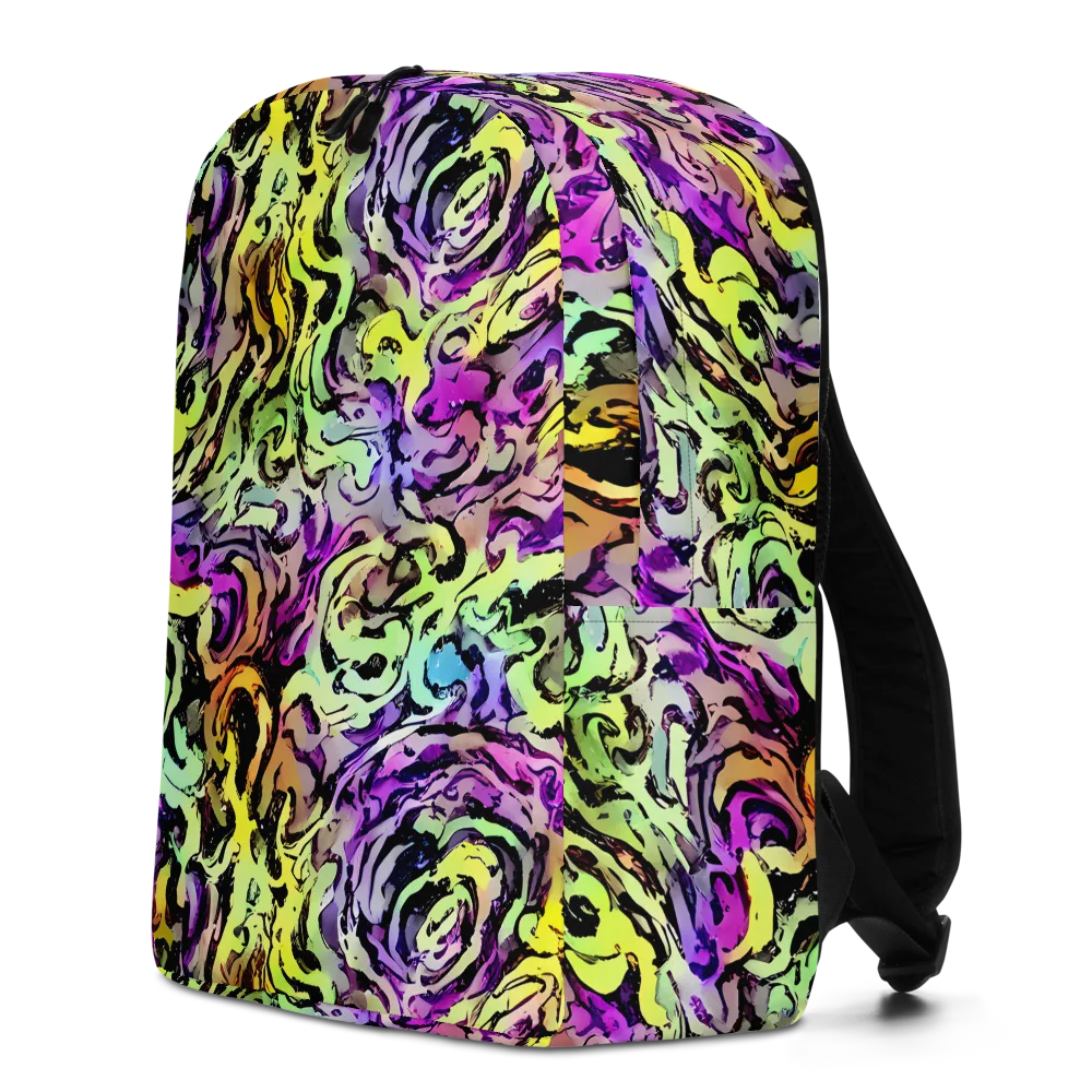Neon Inkblot on Minimalist Backpack — Left