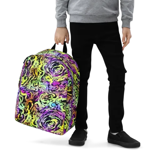 Neon Inkblot on a Minimalist Backpack