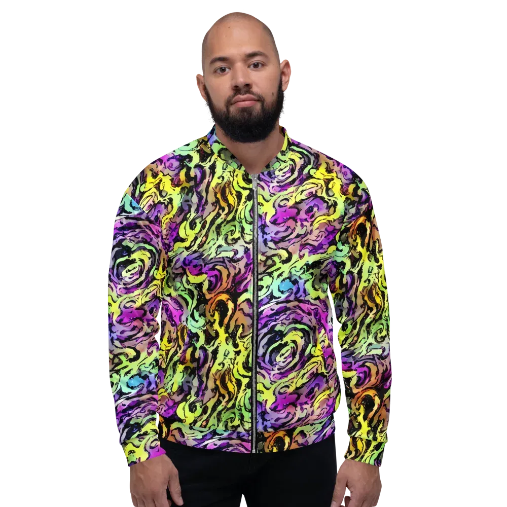 Neon Inkblot on Bomber Jacket — Front