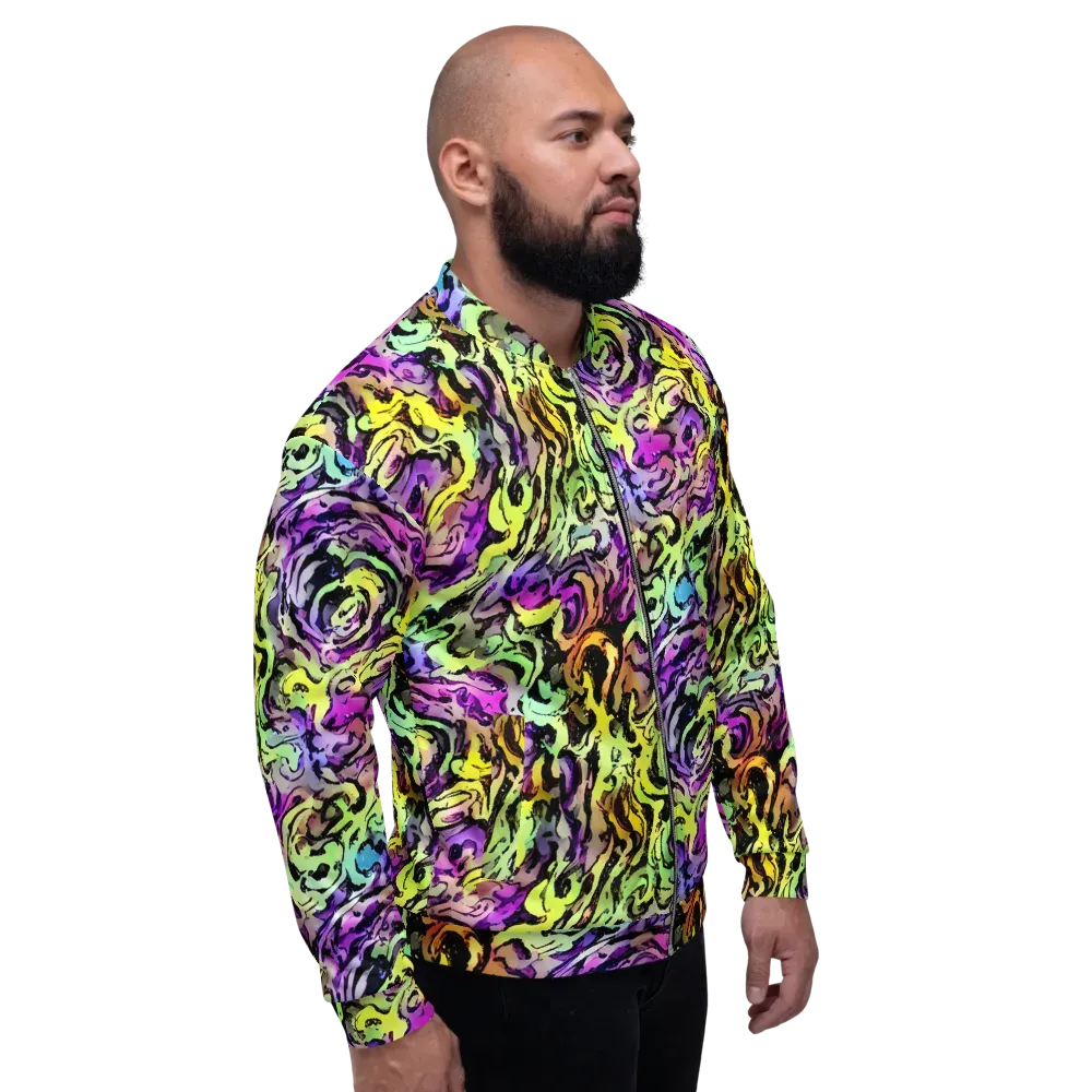 Neon Inkblot on Bomber Jacket — Right