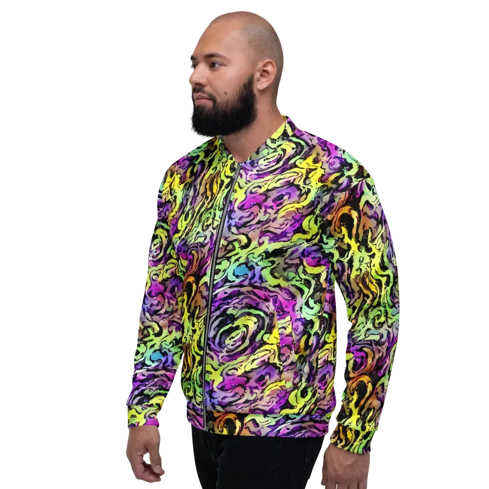 Neon Inkblot on Bomber Jacket — Left