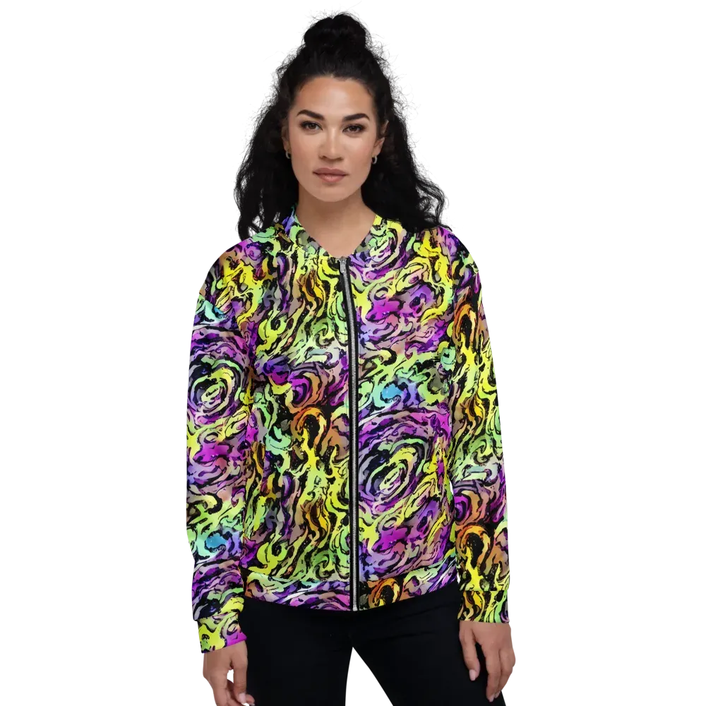 Neon Inkblot on Bomber Jacket — Front
