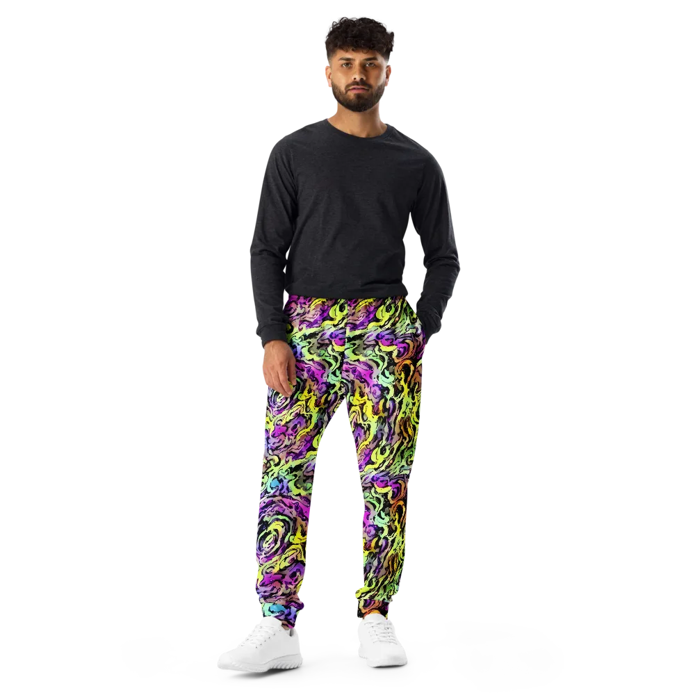 Neon Inkblot on Men's Joggers — Front