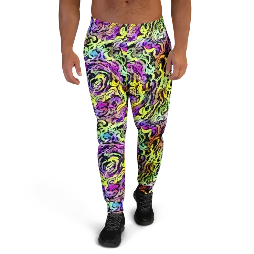 Neon Inkblot on a Men's Joggers