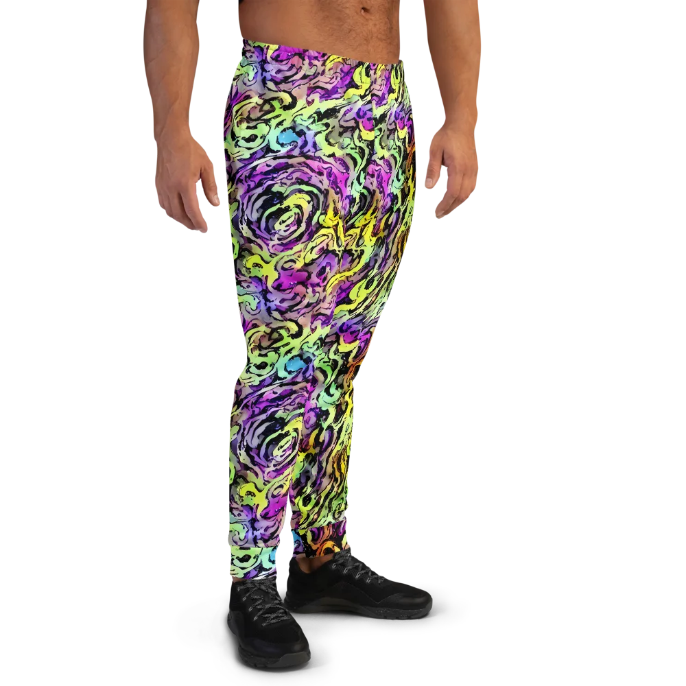 Neon Inkblot on Men's Joggers — Right