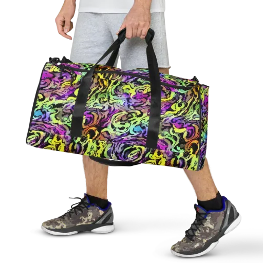 Neon Inkblot on a Duffle Bag