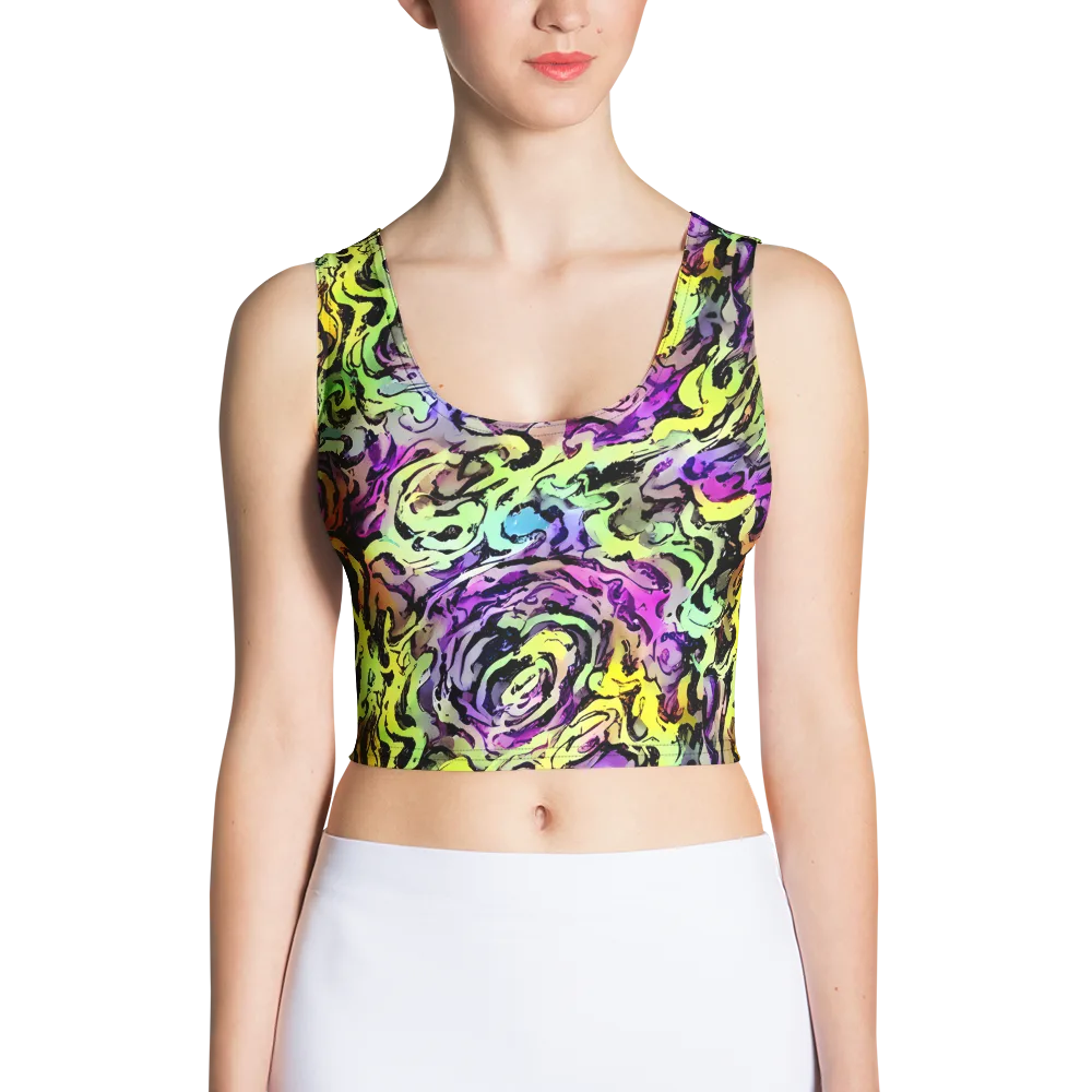 Neon Inkblot on Crop Top — Front