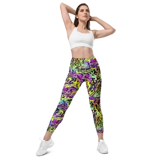 Neon Inkblot on a Leggings with Pockets