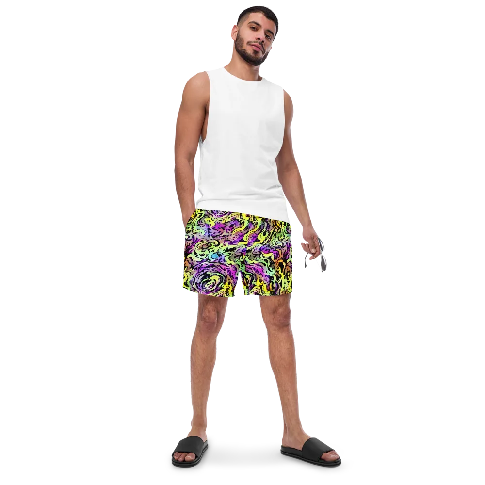 Neon Inkblot on Swim Trunks — Front