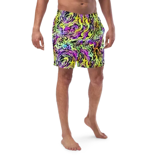 Neon Inkblot on a Swim Trunks