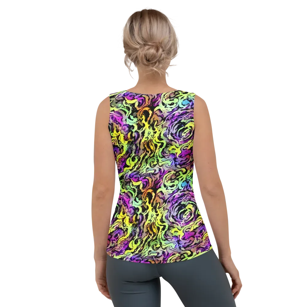 Neon Inkblot on Women's Tank Top — Back