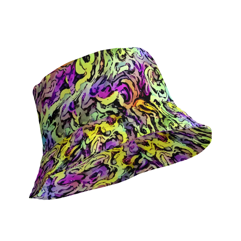 Neon Inkblot on Reversible Bucket Hat — Product details Outside
