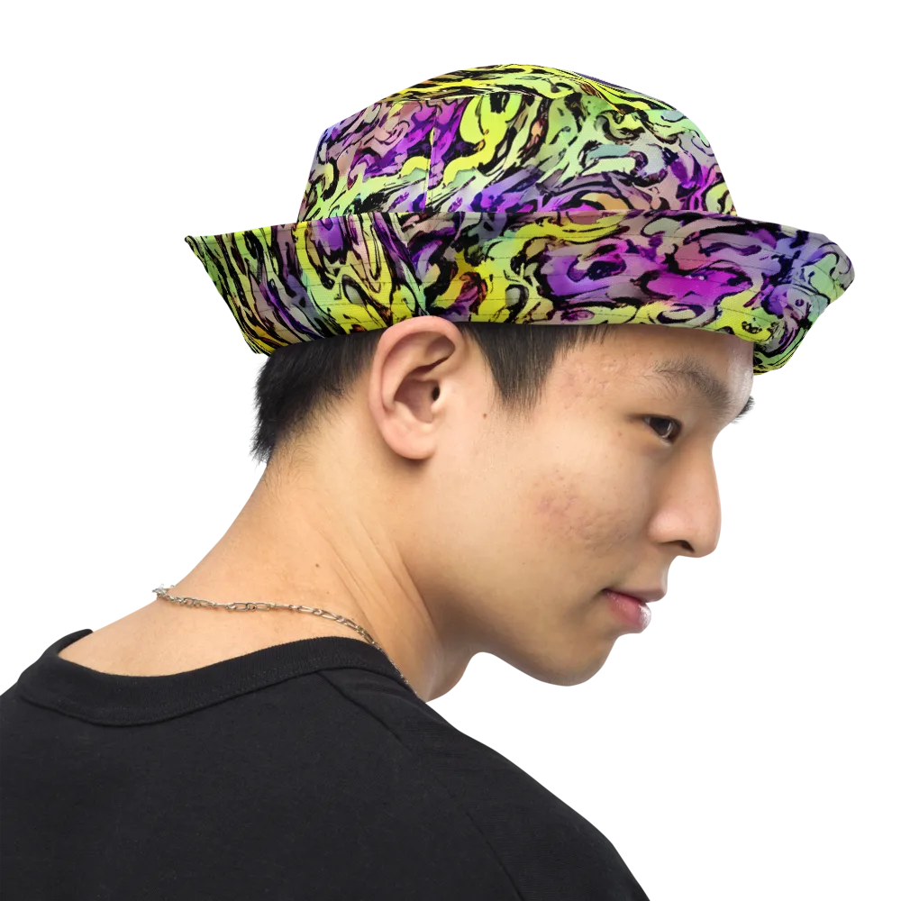 Neon Inkblot on Reversible Bucket Hat — Right Outside