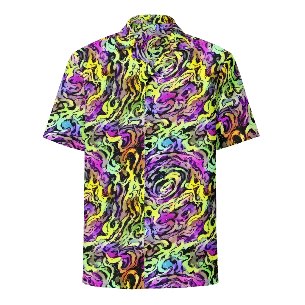 Neon Inkblot on Button Shirt — Front