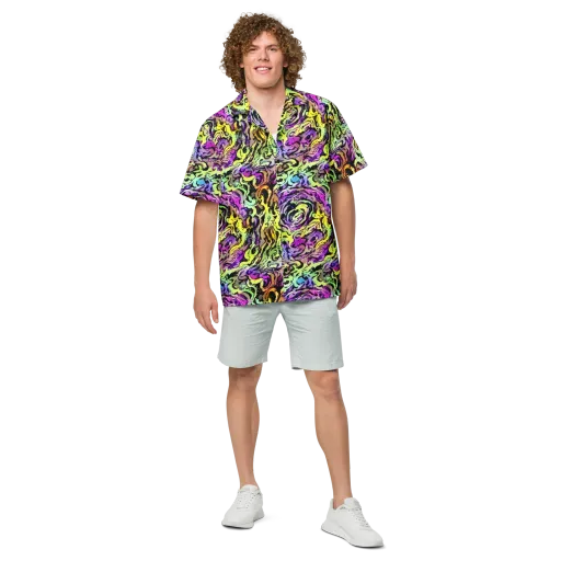Neon Inkblot on a Button Shirt