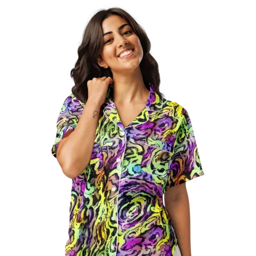 Neon Inkblot on a Women's Short Sleeve Pajama Top
