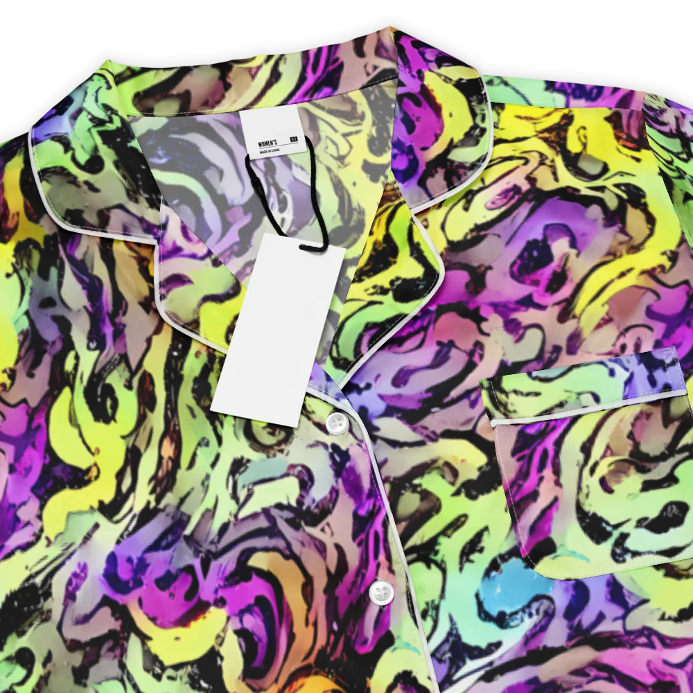Neon Inkblot on Women's Short Sleeve Pajama Top — Product details