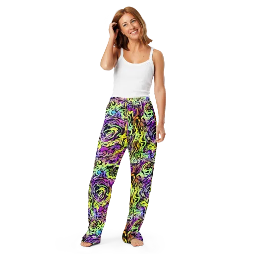 Neon Inkblot on a Women's Pajama Pants