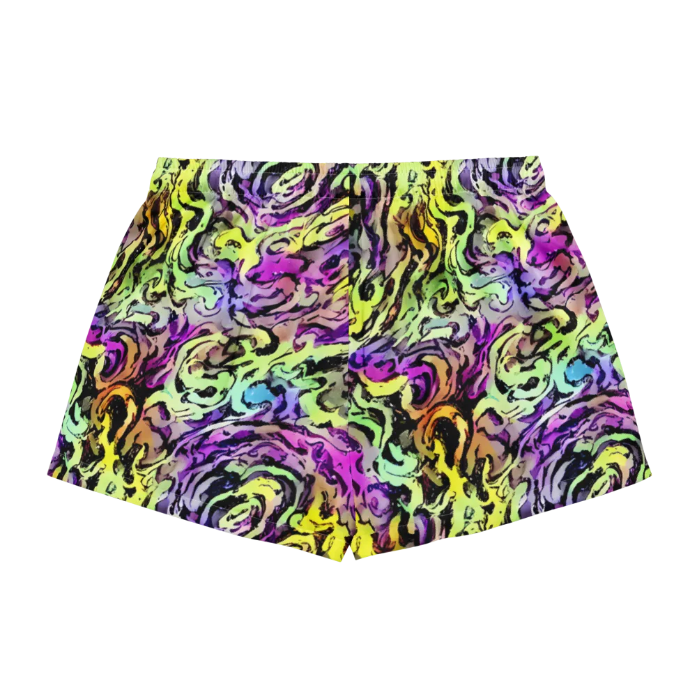 Neon Inkblot on Women's Pajama Shorts — Back