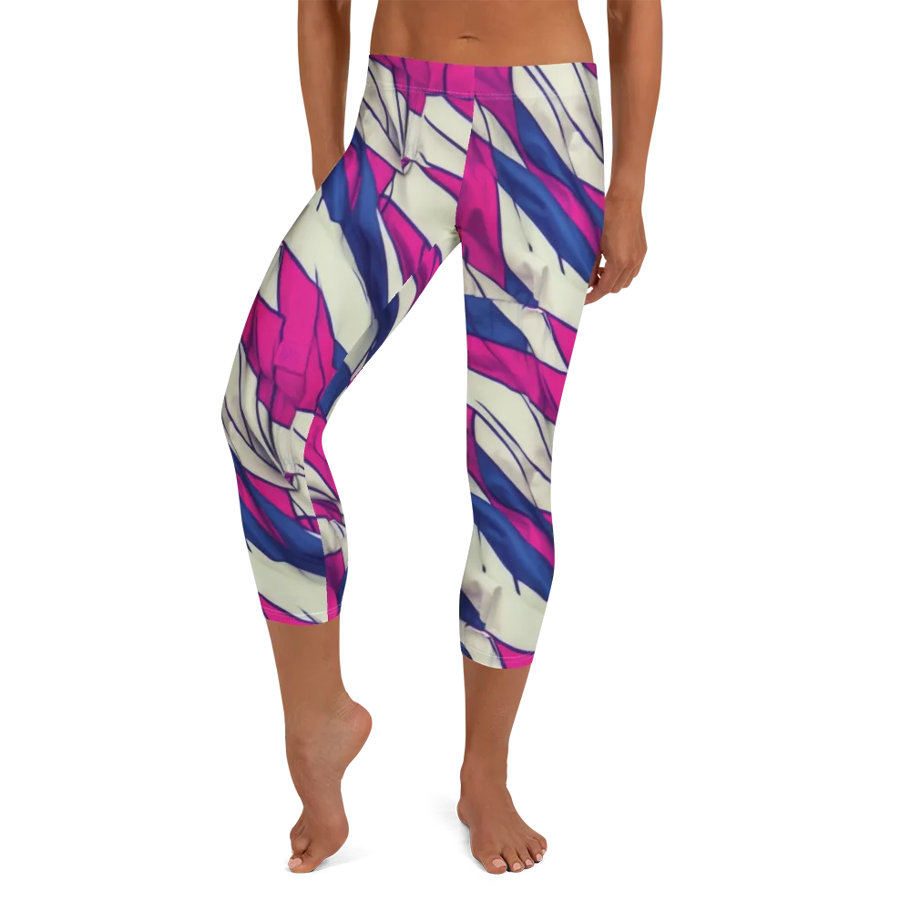 Cobalt Fold on Capri Leggings — Front