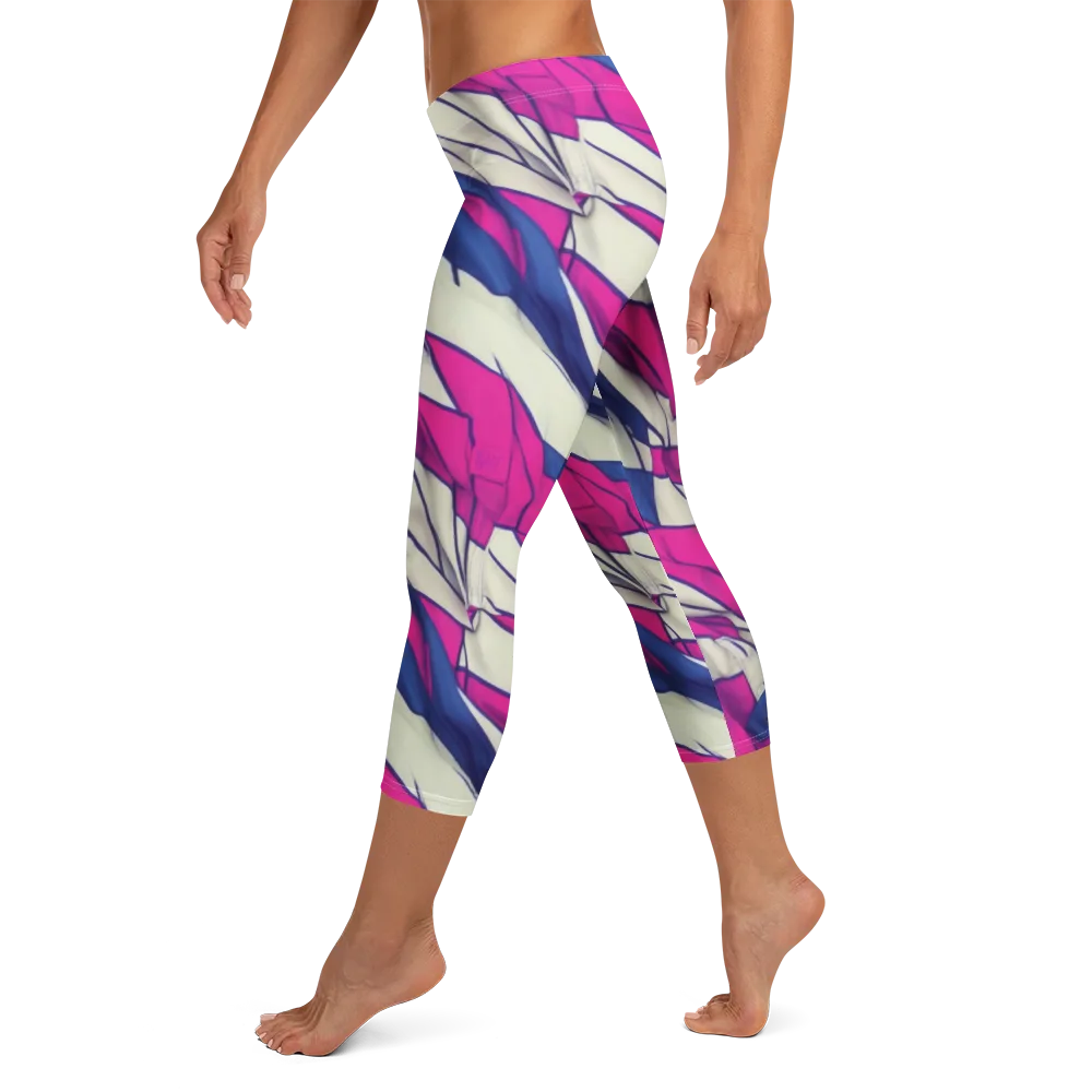 Cobalt Fold on Capri Leggings — Left