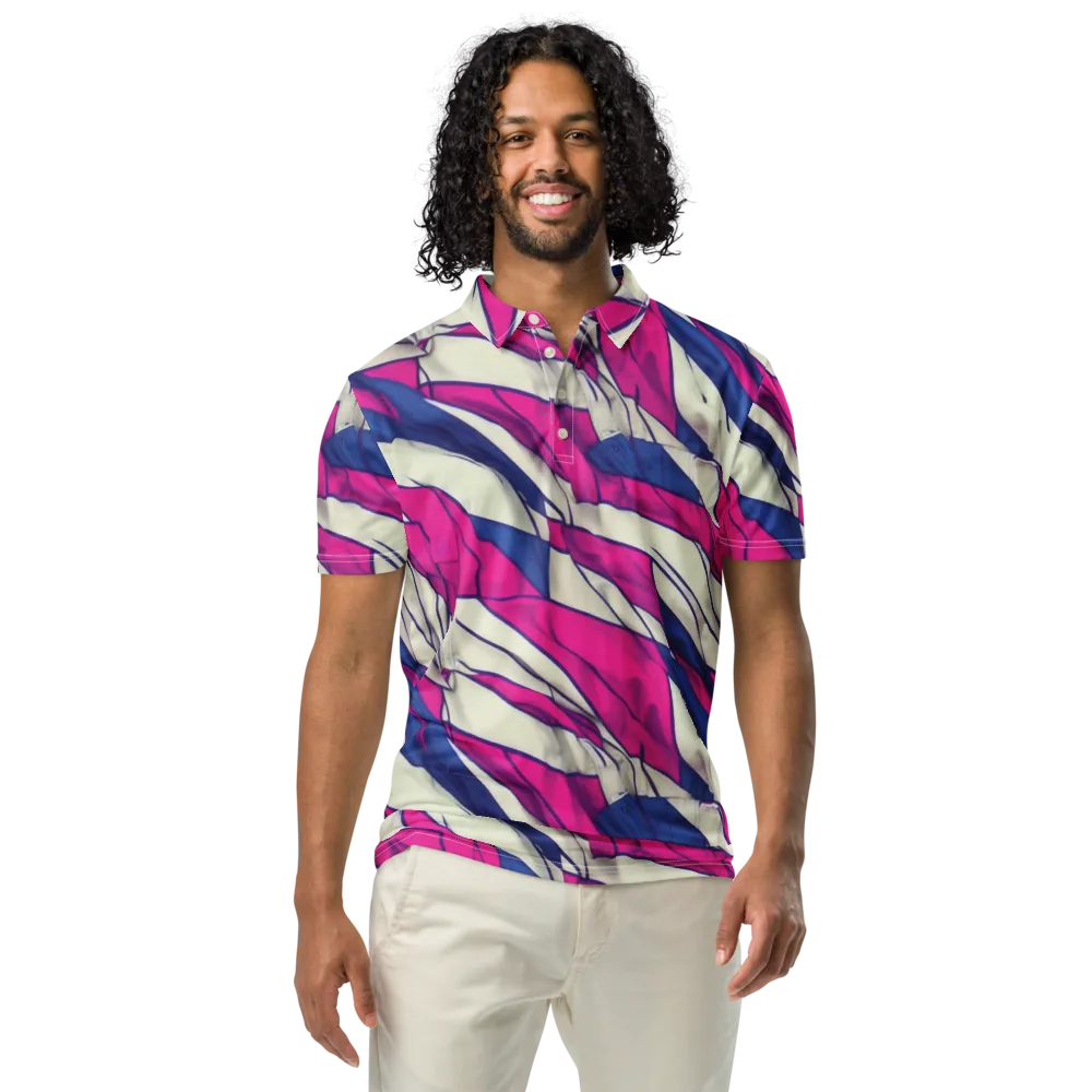 Cobalt Fold on Men's Slim Fit Polo Shirt — Front