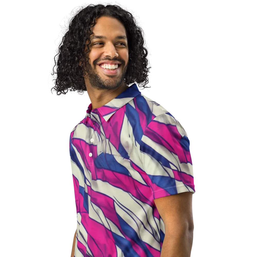 Cobalt Fold on Men's Slim Fit Polo Shirt — Left Front