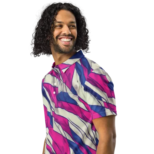 Cobalt Fold on a Men's Slim Fit Polo Shirt