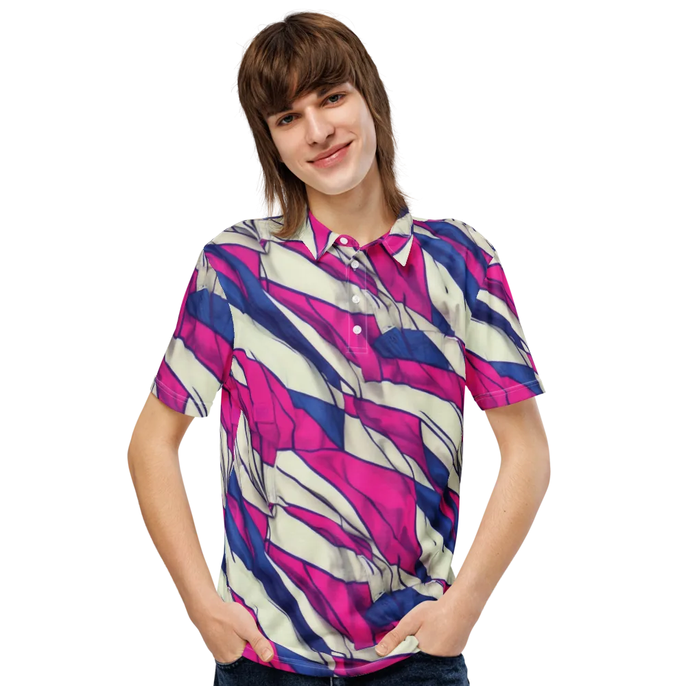 Cobalt Fold on Men's Slim Fit Polo Shirt — Front