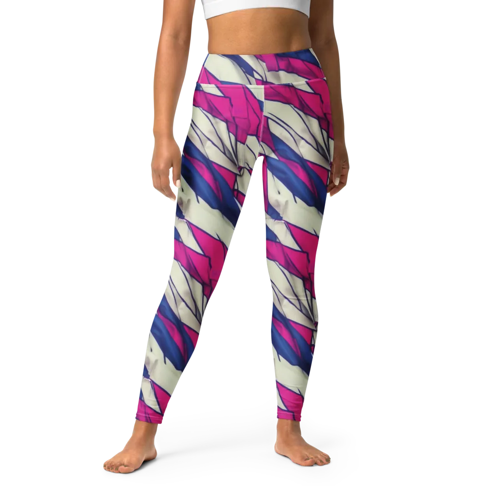 Cobalt Fold on Yoga Leggings — Front