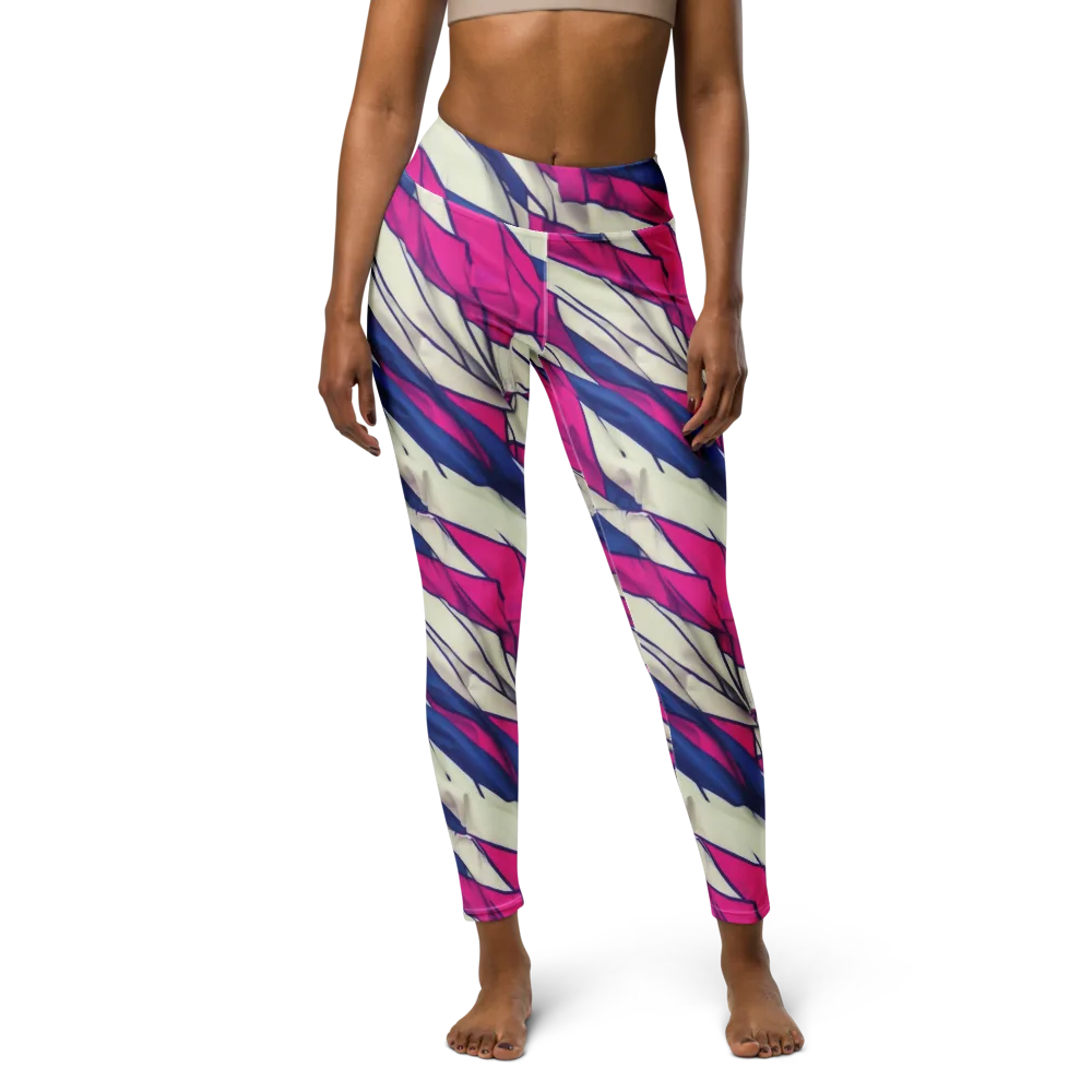 Cobalt Fold on Yoga Leggings — Front
