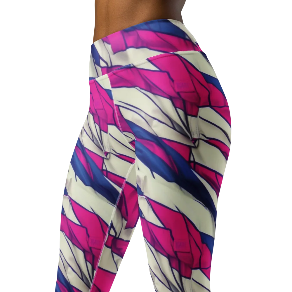 Cobalt Fold on Yoga Leggings — Left Front