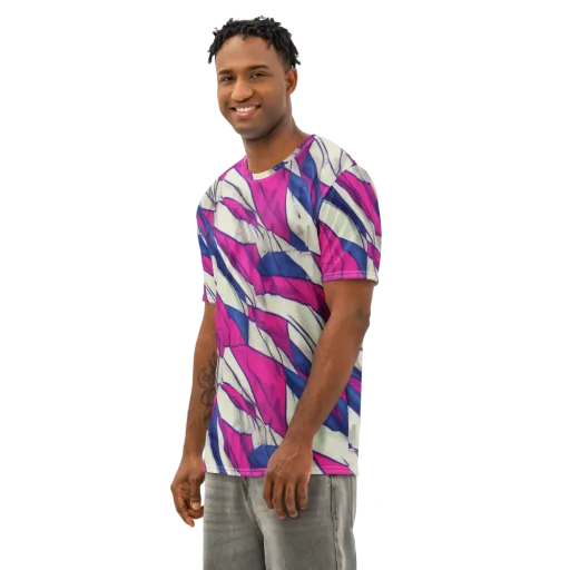 Cobalt Fold on a Men's Cotton Crew Neck T-Shirt