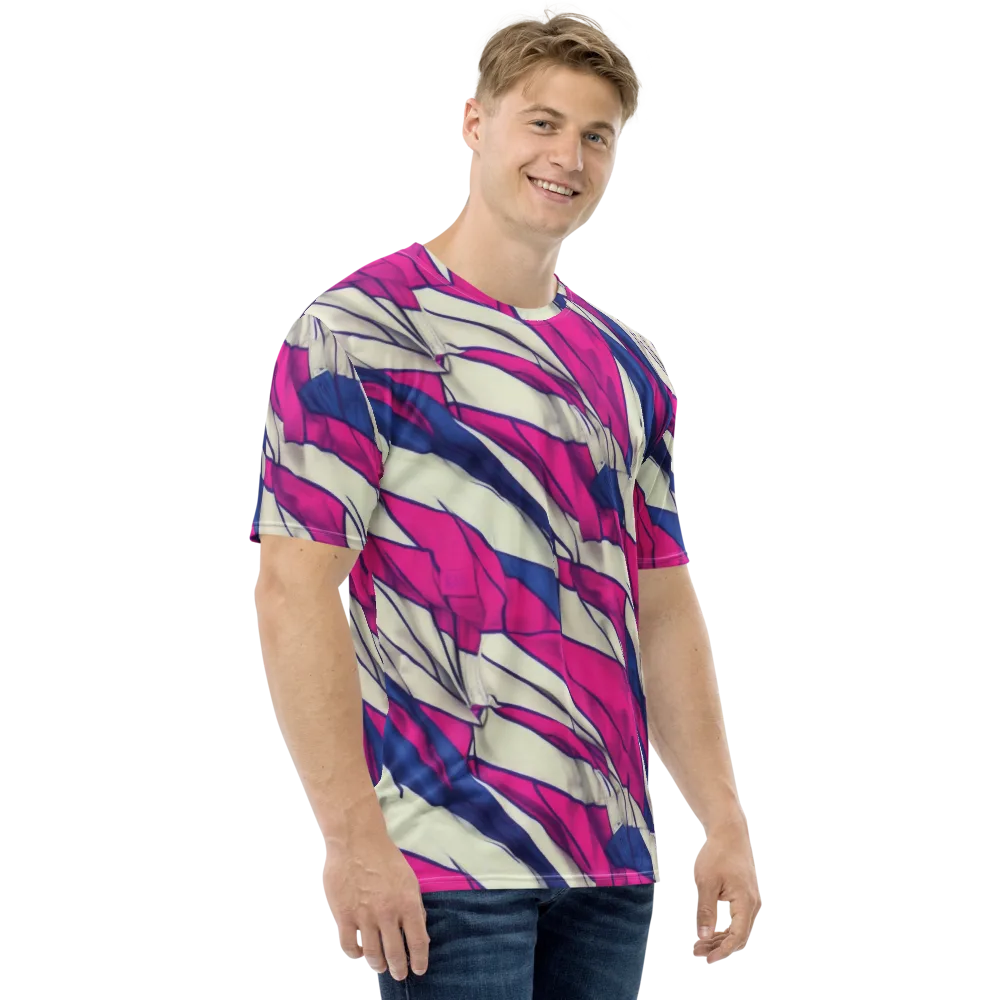 Cobalt Fold on Men's Crew Neck T-Shirt — Right